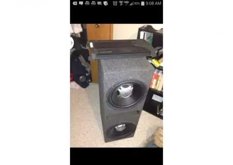 Subs, amp, and box for sale