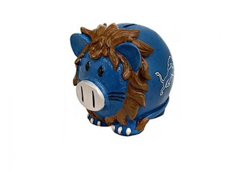 BLUE DETROIT LIONS PIGGY BANK